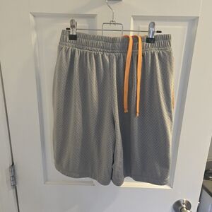 Men's Athletic Shorts in Gray with Orange Drawstrings